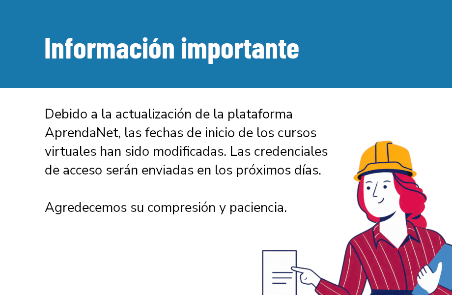 Información fecha de inicio cursos virtuales